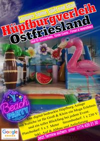Hüpfburg Verleih Ostfriesland , Events für Kinder & Privat Veranstaltungen , Beach Party Hüpfburg Vermietung oder Verleih